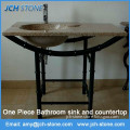One piece bathroom sink and countertop